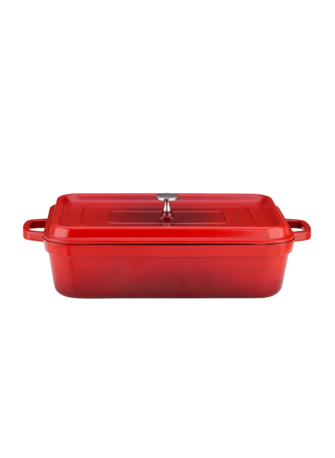 بارفيت صينية فرن مستطيلة ألومنيوم بنمط لوني متدرج أحمر 45.5 x 10.7 x 27 سم XB-61338L